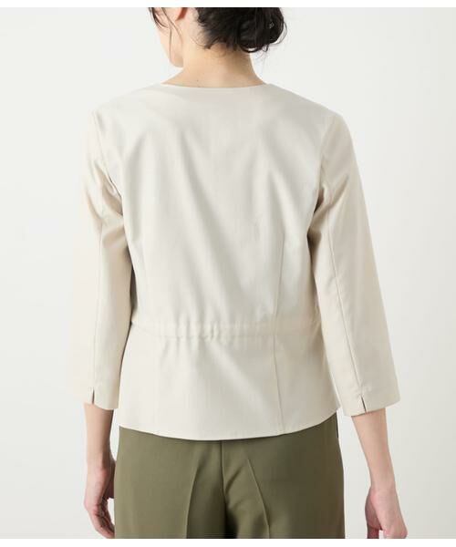 NEWYORKER L-SIZE / ニューヨーカー エルサイズ シャツ・ブラウス | リネンライクストレッチ ノーカラーブラウス | 詳細2