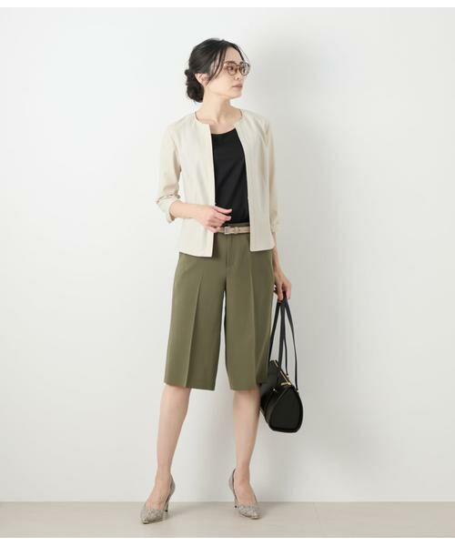 NEWYORKER L-SIZE / ニューヨーカー エルサイズ シャツ・ブラウス | リネンライクストレッチ ノーカラーブラウス | 詳細8