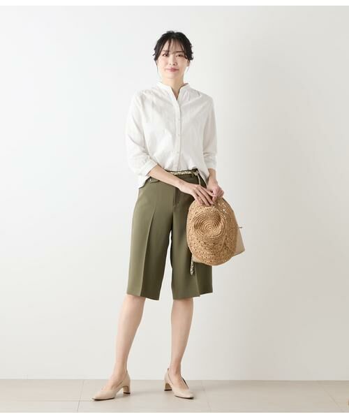 NEWYORKER L-SIZE / ニューヨーカー エルサイズ シャツ・ブラウス | コットンリネンドビーストライプ 7分袖スキッパーブラウス | 詳細7