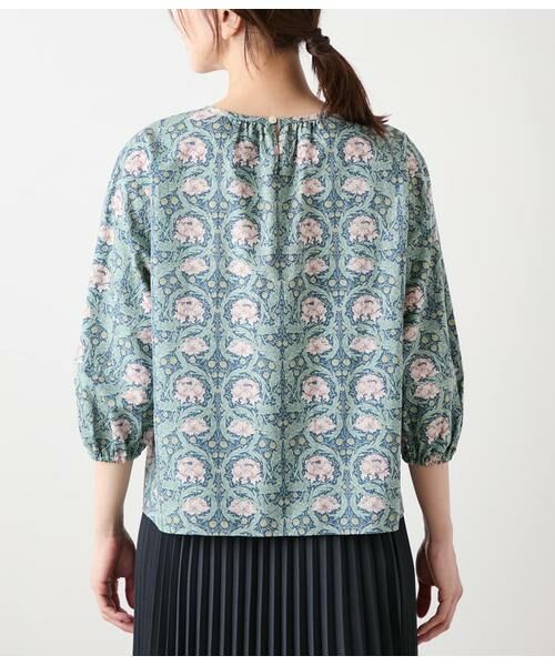 NEWYORKER L-SIZE / ニューヨーカー エルサイズ シャツ・ブラウス | リバティ ウィリアム・モリス アフリカンマリーゴールド フロントギャザー7分袖ブラウス | 詳細2