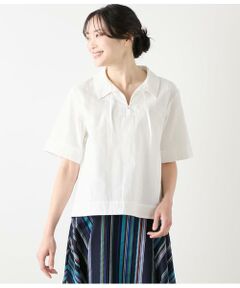 NEWYORKER L-SIZE / ニューヨーカー エルサイズ シャツ・ブラウス | コットンリネンドビーストライプ プルオーバーブラウス