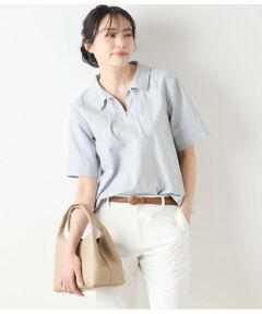 NEWYORKER L-SIZE / ニューヨーカー エルサイズ シャツ・ブラウス | コットンリネンドビーストライプ プルオーバーブラウス