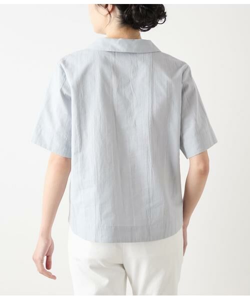 NEWYORKER L-SIZE / ニューヨーカー エルサイズ シャツ・ブラウス | コットンリネンドビーストライプ プルオーバーブラウス | 詳細2