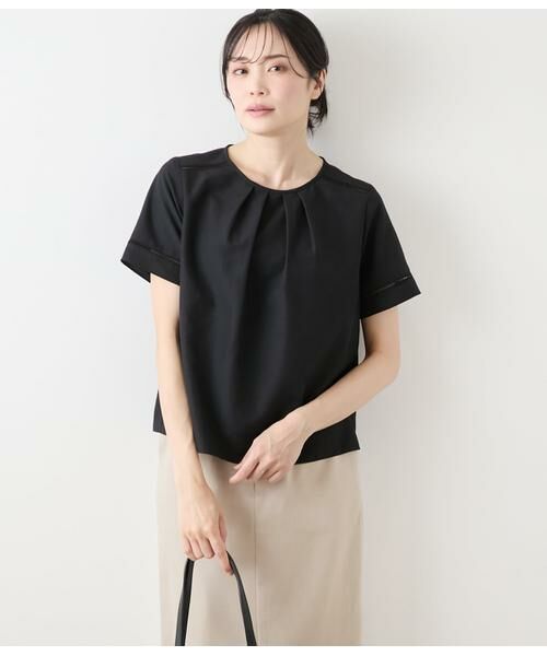NEWYORKER L-SIZE/ニューヨーカー エルサイズ ライトタンブラークロス Tブラウス ブラック L17号 NEWYORKER L-SIZE/ニューヨーカー エルサイズ ライトタンブラークロス Tブラウス ブラック L17号