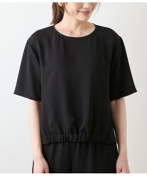 NEWYORKER L-SIZE / ニューヨーカー エルサイズ シャツ・ブラウス | ポリエステルダブルクロス フロントギャザーブラウス | 詳細1