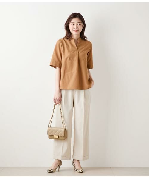 NEWYORKER L-SIZE / ニューヨーカー エルサイズ シャツ・ブラウス | TCライトタンブラー 5分袖ビブフロントスキッパーシャツ | 詳細3