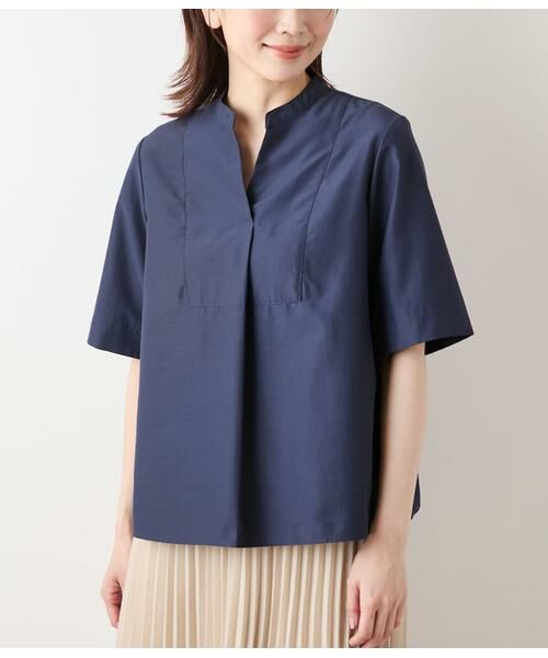 NEWYORKER L-SIZE / ニューヨーカー エルサイズ シャツ・ブラウス | TCライトタンブラー 5分袖ビブフロントスキッパーシャツ | 詳細5