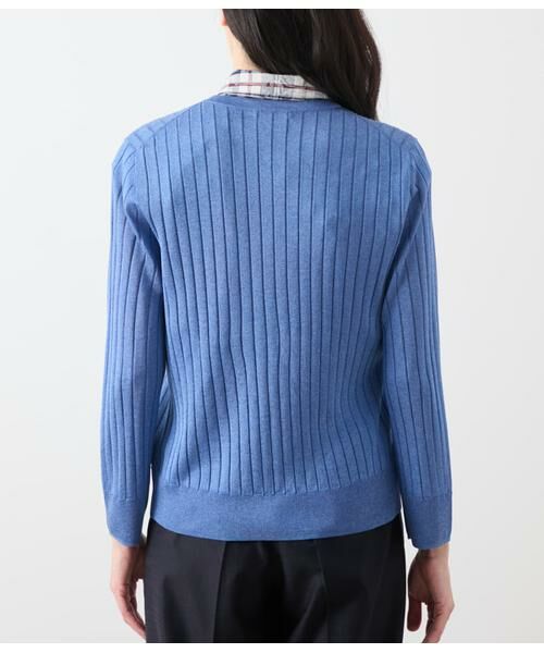 NEWYORKER L-SIZE / ニューヨーカー エルサイズ カーディガン・ボレロ | ヴィスコースポリエステル ワイドリブ9分袖クル―ネックカーディガン | 詳細2