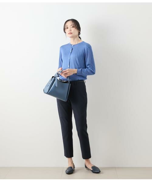 NEWYORKER L-SIZE / ニューヨーカー エルサイズ カーディガン・ボレロ | ヴィスコースポリエステル ワイドリブ9分袖クル―ネックカーディガン | 詳細6