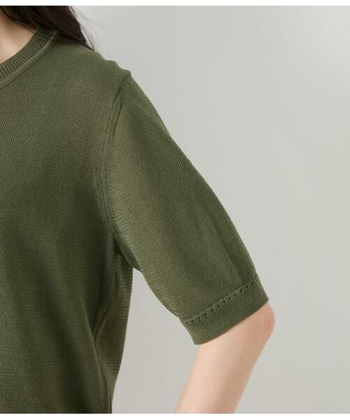 NEWYORKER L-SIZE / ニューヨーカー エルサイズ カーディガン・ボレロ | リネンライクワッフル クルーネック5分袖カーディガン | 詳細4