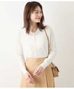 NEWYORKER L-SIZE / ニューヨーカー エルサイズ カーディガン・ボレロ | TCホールガーメント(R)  透かし柄カーディガン