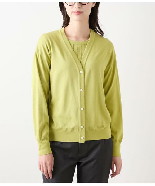 NEWYORKER L-SIZE / ニューヨーカー エルサイズ カーディガン・ボレロ | レーヨンポリストレッチ Vネックカーディガン | 詳細1