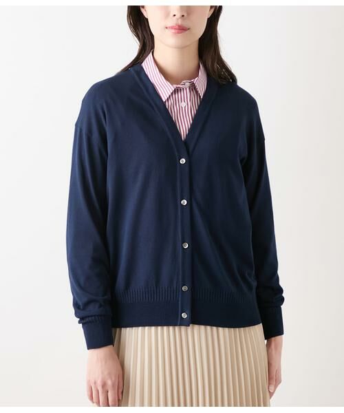 NEWYORKER L-SIZE / ニューヨーカー エルサイズ カーディガン・ボレロ | レーヨンポリストレッチ Vネックカーディガン | 詳細9