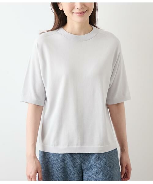 NEWYORKER L-SIZE / ニューヨーカー エルサイズ ニット・セーター | ギザコットンホールガーメント(R) 5分袖プルオーバー | 詳細6