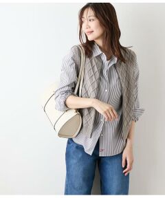 NEWYORKER L-SIZE / ニューヨーカー エルサイズ ベスト | ウール混リリヤーン ダイヤ柄ニットベスト