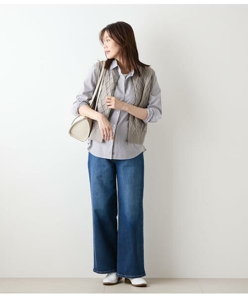 NEWYORKER L-SIZE / ニューヨーカー エルサイズ ベスト | ウール混リリヤーン ダイヤ柄ニットベスト | 詳細6