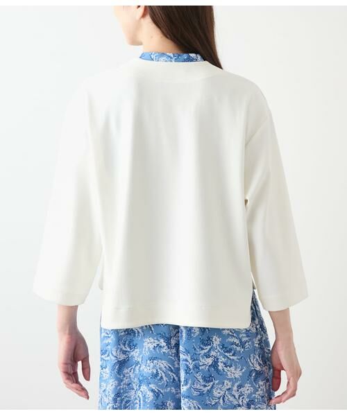 NEWYORKER L-SIZE / ニューヨーカー エルサイズ カットソー | ジョーゼットダンボール 7分袖着流しカーディガン | 詳細2