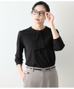 NEWYORKER L-SIZE / ニューヨーカー エルサイズ カットソー | トリアセ強撚スムース 7分袖ボウタイカットソー