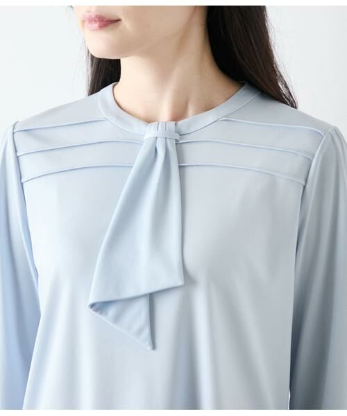 NEWYORKER L-SIZE / ニューヨーカー エルサイズ カットソー | トリアセ強撚スムース 7分袖ボウタイカットソー | 詳細3