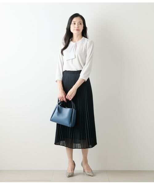 NEWYORKER L-SIZE / ニューヨーカー エルサイズ カットソー | トリアセ強撚スムース 7分袖ボウタイカットソー | 詳細9