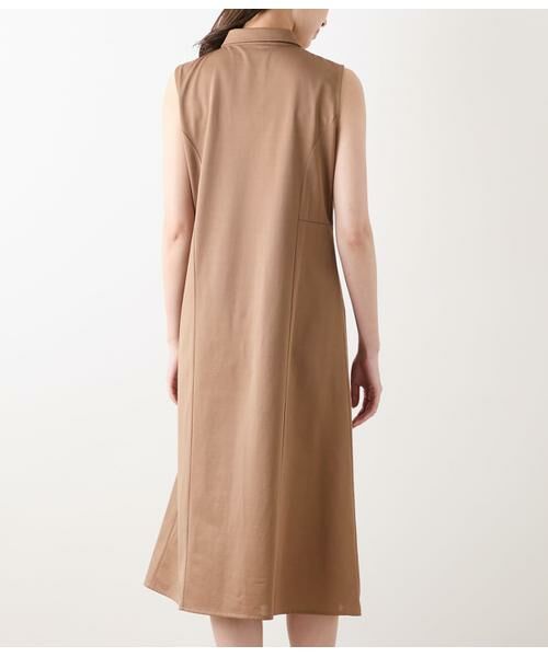 NEWYORKER L-SIZE / ニューヨーカー エルサイズ ミニ丈・ひざ丈ワンピース | ハイツイストツイル ノースリーブシャツワンピース | 詳細2