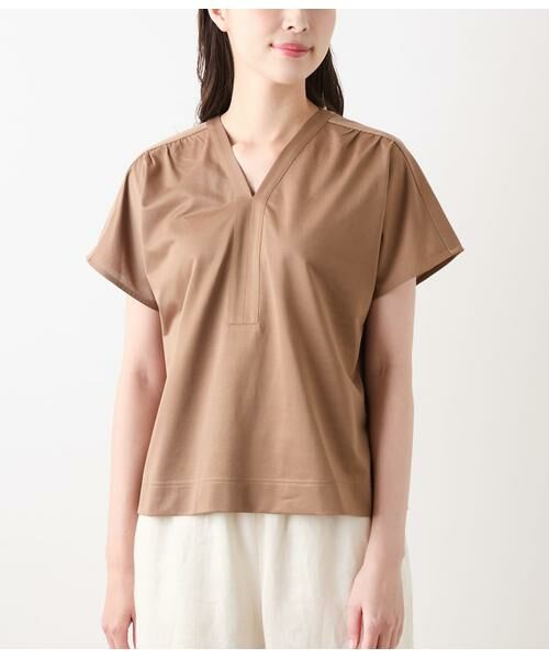 NEWYORKER L-SIZE / ニューヨーカー エルサイズ Tシャツ | ハイツイストツイル Vネック半袖プルオーバー | 詳細1