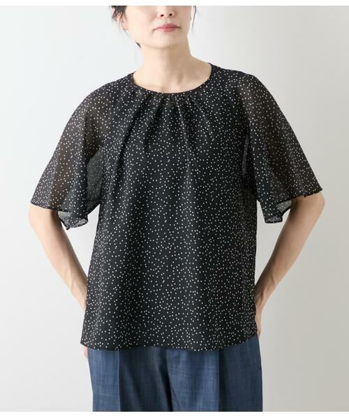 NEWYORKER L-SIZE / ニューヨーカー エルサイズ Tシャツ | ドット楊柳 フレアスリーブブラウス&タンクトップ | 詳細11