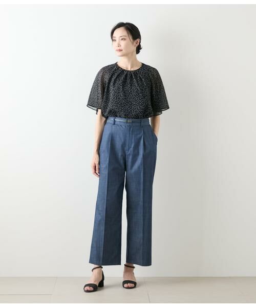 NEWYORKER L-SIZE / ニューヨーカー エルサイズ Tシャツ | ドット楊柳 フレアスリーブブラウス&タンクトップ | 詳細12