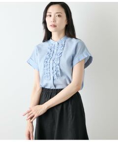 NEWYORKER L-SIZE / ニューヨーカー エルサイズ Tシャツ | ウェーブコットン フレンチスリーブフリルブラウス