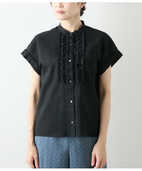 NEWYORKER L-SIZE / ニューヨーカー エルサイズ Tシャツ | ウェーブコットン フレンチスリーブフリルブラウス | 詳細6