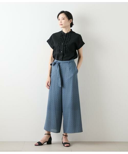 NEWYORKER L-SIZE / ニューヨーカー エルサイズ Tシャツ | ウェーブコットン フレンチスリーブフリルブラウス | 詳細7