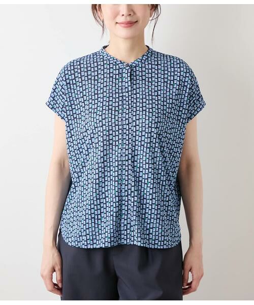 NEWYORKER L-SIZE / ニューヨーカー エルサイズ Tシャツ | ポリエステル強撚スムース 幾何学プリント ボックスシルエットプルオーバー | 詳細1