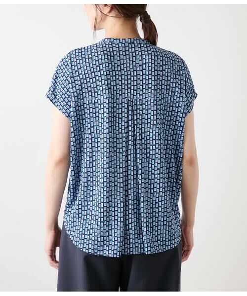 NEWYORKER L-SIZE / ニューヨーカー エルサイズ Tシャツ | ポリエステル強撚スムース 幾何学プリント ボックスシルエットプルオーバー | 詳細2