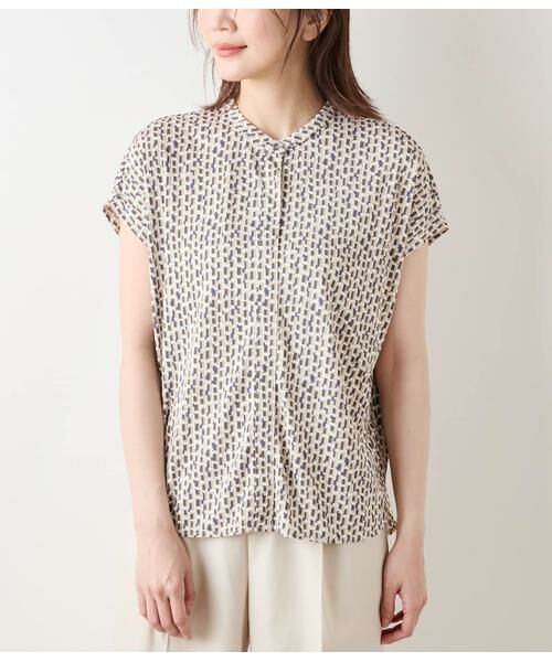 NEWYORKER L-SIZE / ニューヨーカー エルサイズ Tシャツ | ポリエステル強撚スムース 幾何学プリント ボックスシルエットプルオーバー | 詳細7