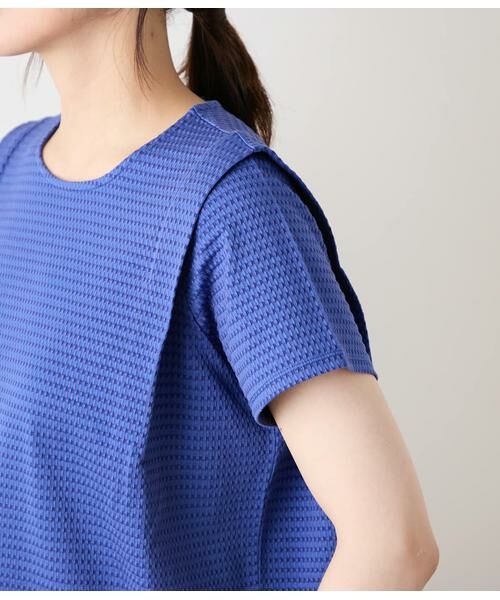 NEWYORKER L-SIZE / ニューヨーカー エルサイズ Tシャツ | 格子サッカージャカードシルケット ショルダータックカットソー | 詳細3