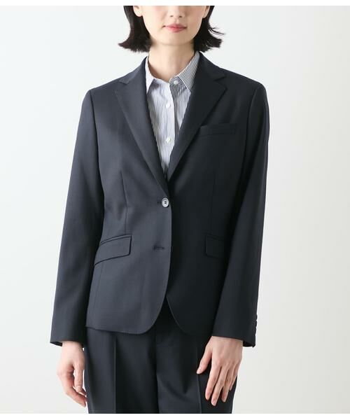 NEWYORKER L-SIZE / ニューヨーカー エルサイズ テーラードジャケット | ウールシルクピンヘッド ノッチドラペル2釦ジャケット | 詳細11