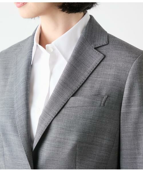 NEWYORKER L-SIZE / ニューヨーカー エルサイズ テーラードジャケット | ウールシルクピンヘッド ノッチドラペル2釦ジャケット | 詳細3