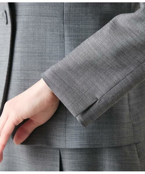 NEWYORKER L-SIZE / ニューヨーカー エルサイズ テーラードジャケット | ウールシルクピンヘッド ノーカラー1釦ジャケット | 詳細3