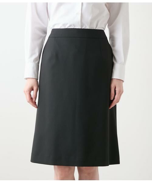 NEWYORKER L-SIZE / ニューヨーカー エルサイズ ミニ・ひざ丈スカート | 2WAYストレッチツイル Aラインスカート | 詳細1