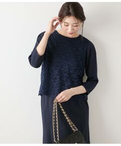 NEWYORKER L-SIZE / ニューヨーカー エルサイズ カットソー | TR天竺フラワーレース 7分袖プルオーバー