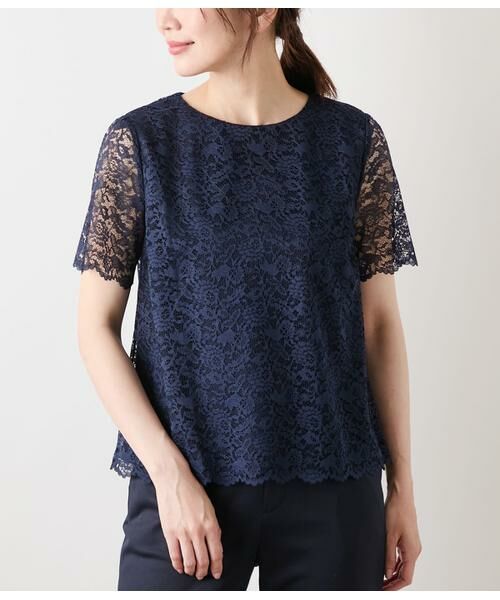 NEWYORKER L-SIZE / ニューヨーカー エルサイズ Tシャツ | TR天竺フラワーレース 半袖プルオーバー | 詳細5