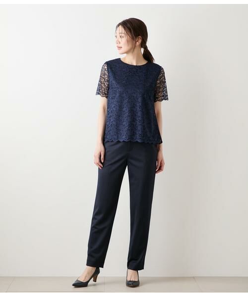 NEWYORKER L-SIZE / ニューヨーカー エルサイズ Tシャツ | TR天竺フラワーレース 半袖プルオーバー | 詳細6