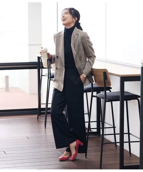 NEWYORKER L-SIZE / ニューヨーカー エルサイズ テーラードジャケット | カラードグレンチェック ピークドラペルダブルブレストジャケット | 詳細18