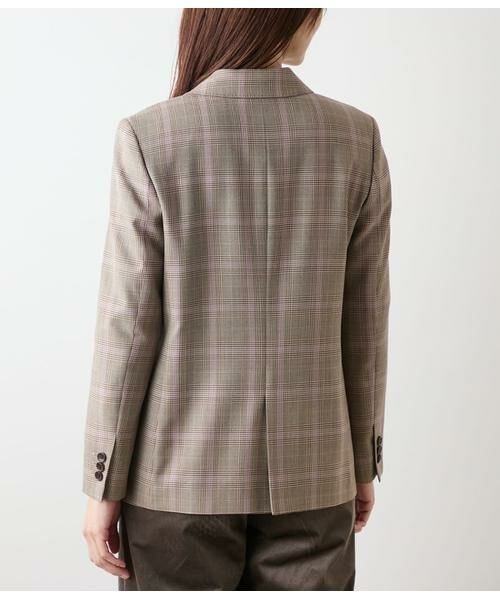 NEWYORKER L-SIZE / ニューヨーカー エルサイズ テーラードジャケット | カラードグレンチェック ピークドラペルダブルブレストジャケット | 詳細2