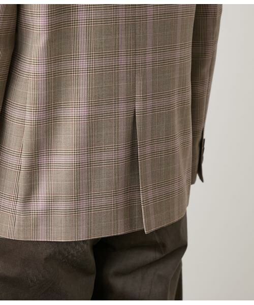 NEWYORKER L-SIZE / ニューヨーカー エルサイズ テーラードジャケット | カラードグレンチェック ピークドラペルダブルブレストジャケット | 詳細6
