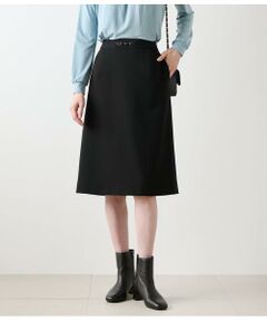 NEWYORKER L-SIZE / ニューヨーカー エルサイズ ミニ・ひざ丈スカート | ギャバライクポリエステル ビット付きAラインスカート