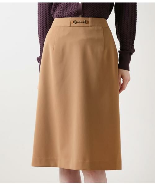 NEWYORKER L-SIZE / ニューヨーカー エルサイズ ミニ・ひざ丈スカート | ギャバライクポリエステル ビット付きAラインスカート | 詳細16