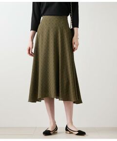 NEWYORKER L-SIZE / ニューヨーカー エルサイズ ミニ・ひざ丈スカート | ビットプリント フレアスカート