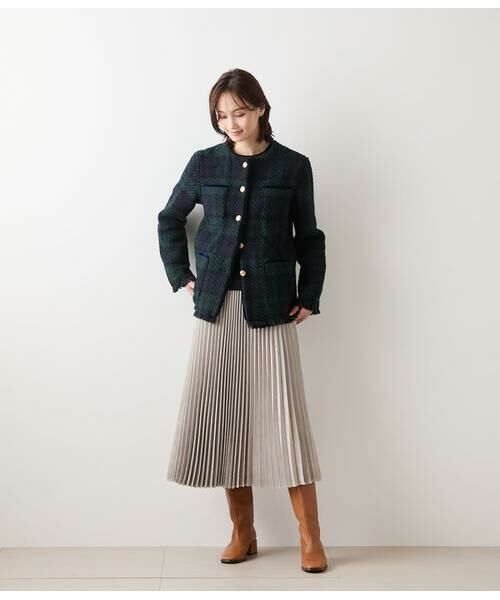 NEWYORKER L-SIZE / ニューヨーカー エルサイズ ミニ・ひざ丈スカート | フェイクスエード アコーディオンプリーツスカート | 詳細10