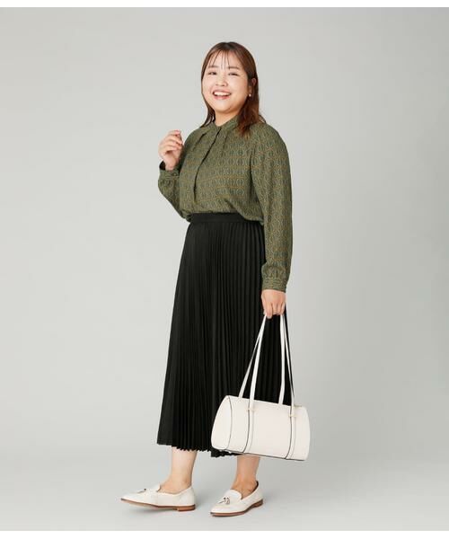 NEWYORKER L-SIZE / ニューヨーカー エルサイズ ミニ・ひざ丈スカート | フェイクスエード アコーディオンプリーツスカート | 詳細19